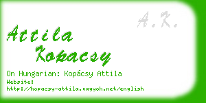 attila kopacsy business card
